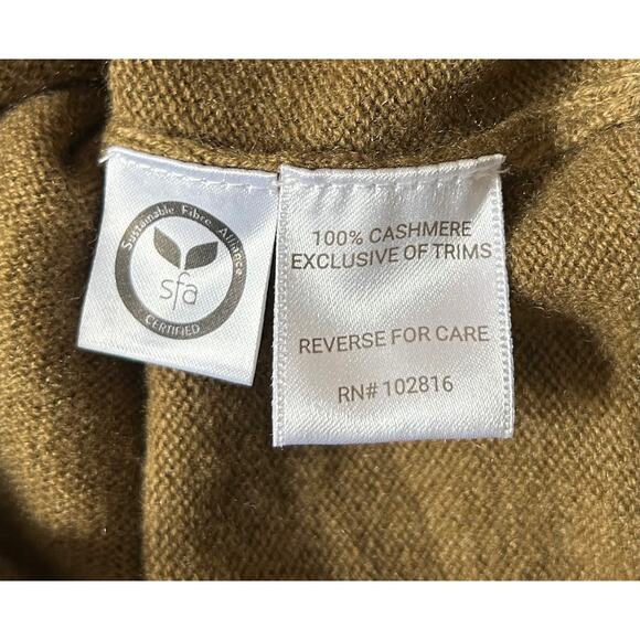 Garnet Hill Women’s Size Small 100% Cashmere Turtleneck Sweater Muted Green - Picture 7 of 7